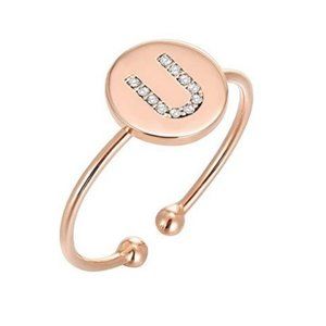 14K Gold Plated Initial Ring Stackable Rings for Women | Fashion Rings